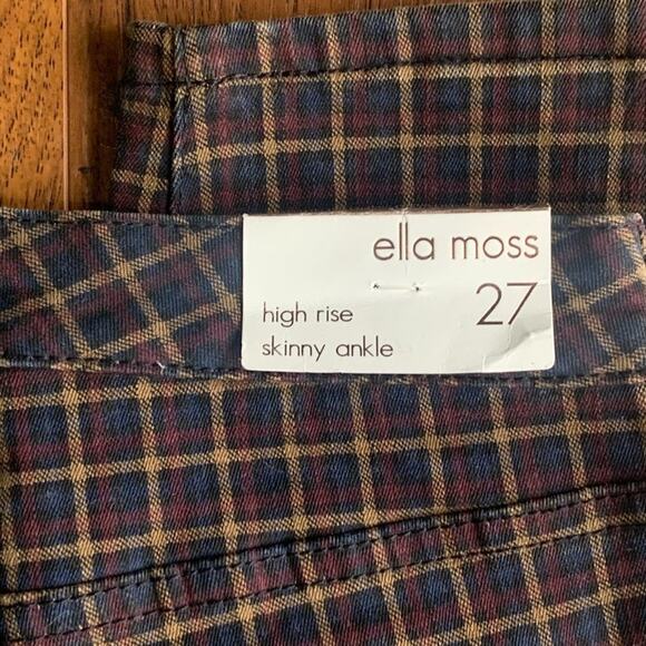 NWT Ella Moss plaid High Rise Skinny Ankle 27 - Picture 5 of 6